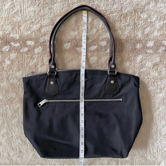 MZ Wallace Chelsea Bedford Nylon And Leather Strap Zip Tote Handbag In Black - Picture 5 of 14